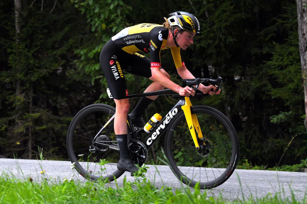 MYSEN NORWAY AUGUST 13 Markus Riejanne of Netherlands and Jumbo Visma Women Team during the 7th Ladies Tour Of Norway 2021 Stage 2 a 145km stage from Askim to Mysen LTourOfNorway LTON21 UCIWWT on August 13 2021 in Mysen Norway Photo by Luc ClaessenGetty Images