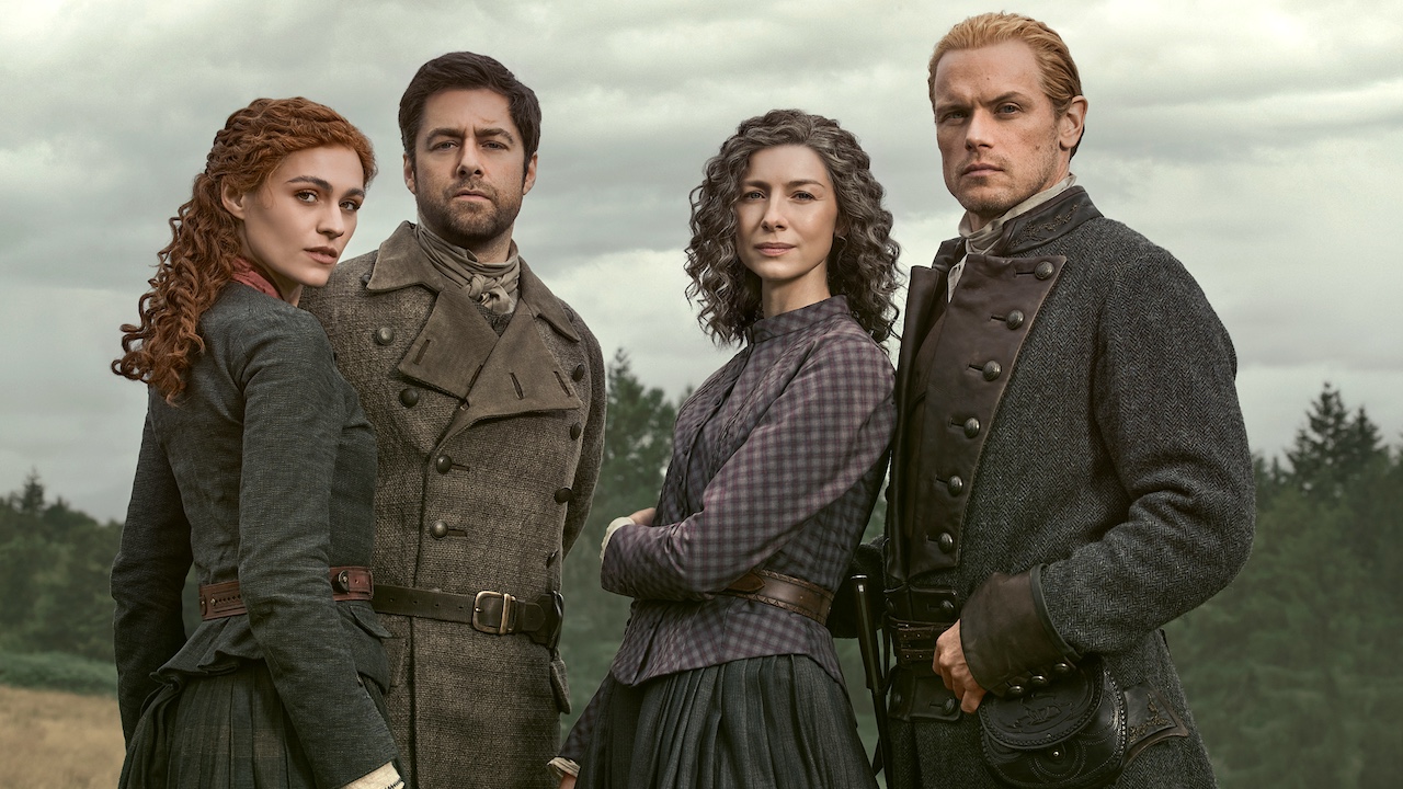 bree, roger, claire, and jamie in outlander season 8