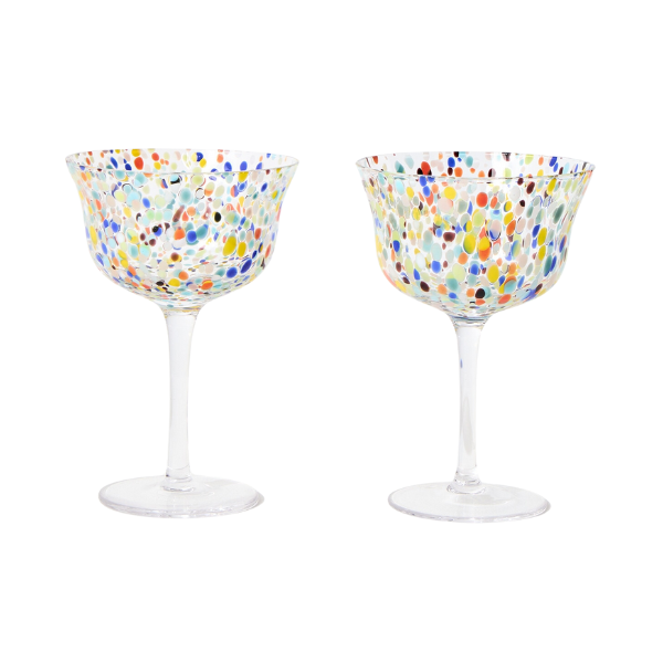 Azul Spot Cocktail Saucers Set of Two | Oliver Bonas