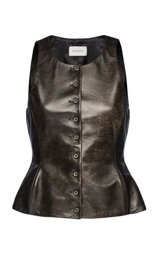 Peplum Leather Vest