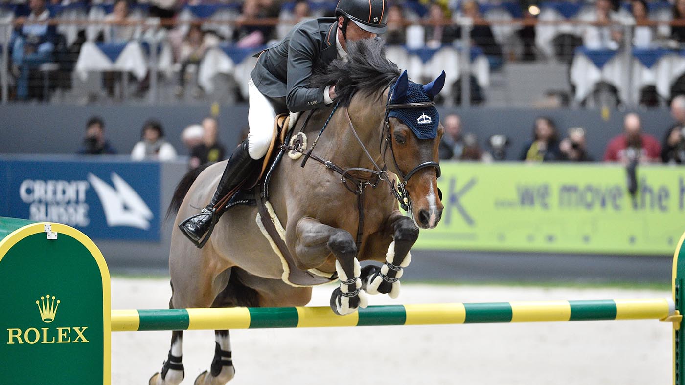 Harrie Smolders riding Monaco during the Rolex Grand Prix, Rolex Grand Slam Geneva 2022 (Photo by Davide Mombelli/Corbis via Getty Images)