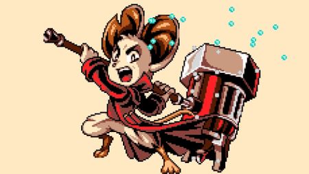 Mina the Hollower about to hollow out your skull with a giant hammer