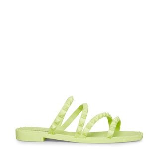 Lime studded flat sandals