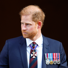Prince Harry, Duke of Sussex (wearing a Household Division regimental tie and medals including his Knight Commander of the Royal Victorian Order cross) attends The Invictus Games Foundation 10th Anniversary Service at St Paul's Cathedral on May 8, 2024 in London, England