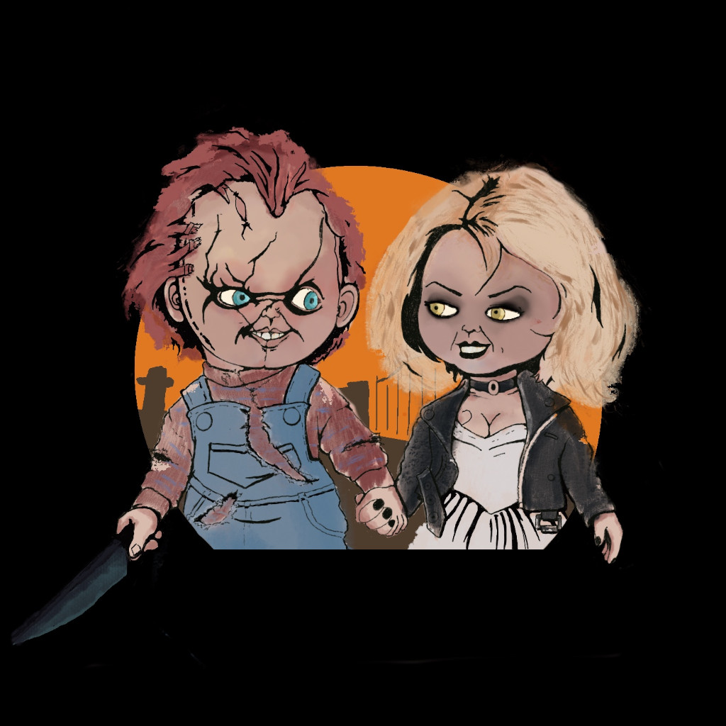 Chucky and Tiffany, Drawn in Procreate with the Adonit Note+ 2 stylus