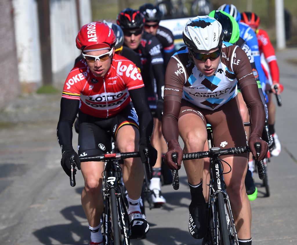 Alexis Gougeard (Ag2r-La Mondiale) leads the breakaway