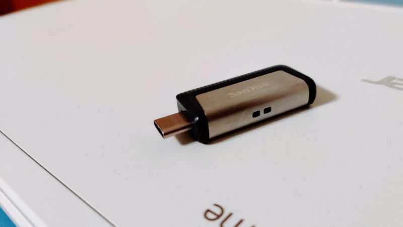 Thumb drive on paper