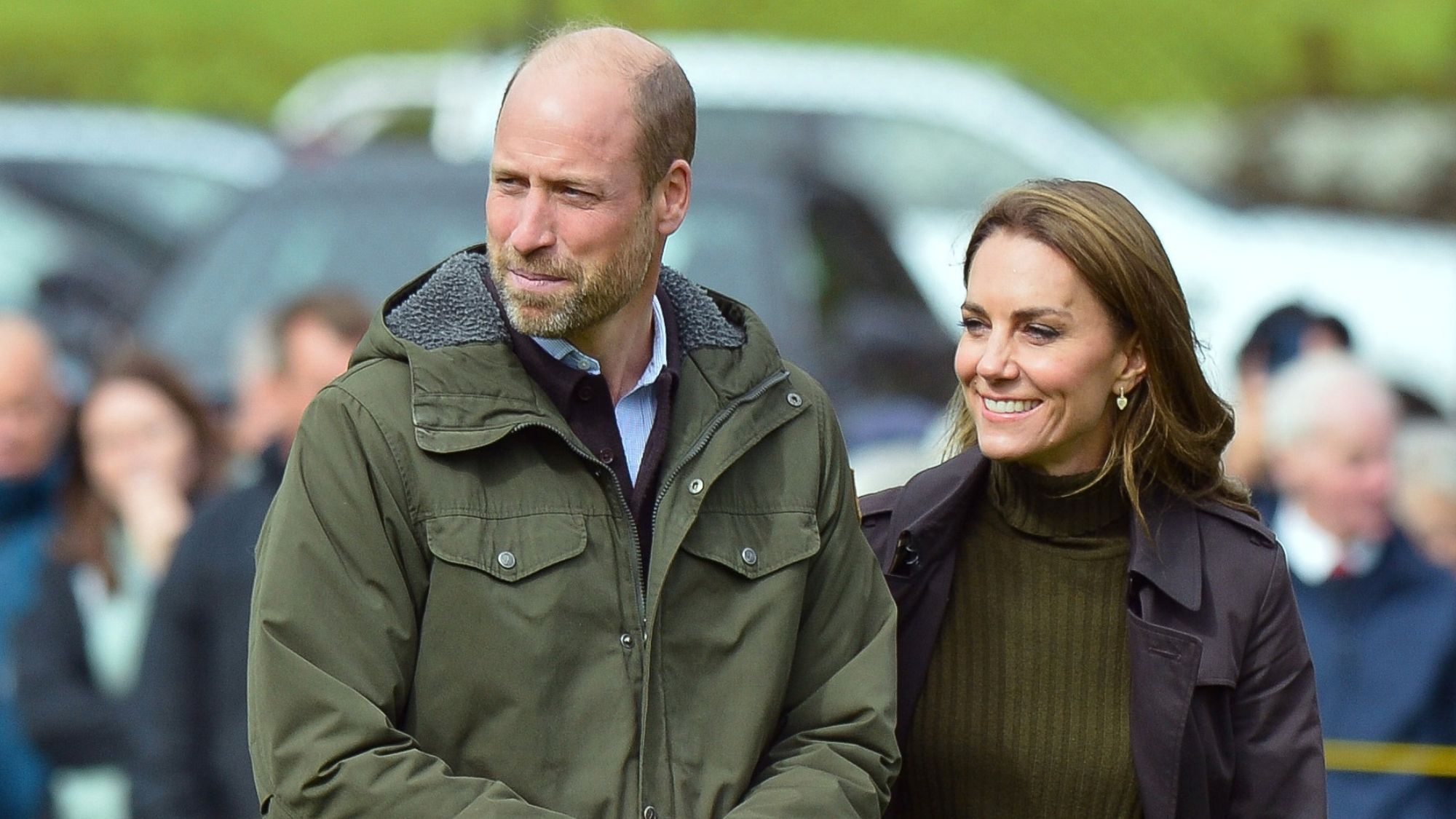 Prince William, Prince of Wales and Catherine, Princess of Wales visit Bute Shinty Club during a royal visit to the Isle of Bute on September 17, 2026