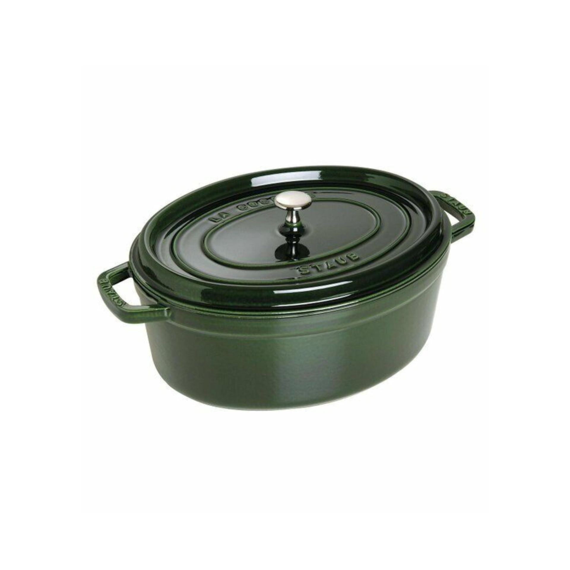 Staub Oval Cocotte in dark green