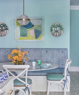 dining area of kitchen with an inbuilt bench