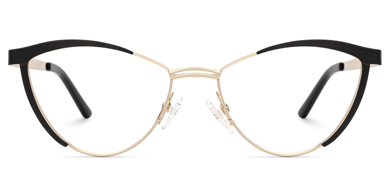 Sydney Cat Eye Metal Black Frame Glasses | Zeelool