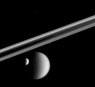 Saturn's rings and moons, cassini