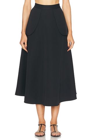 A-line skirt with outside pockets