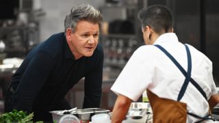 Gordon Ramsay and contestant Tucker in Next Level Chef