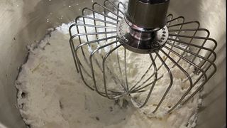 GE Profile Smart Mixer making whipped cream