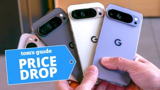 Pixel 10 phones held side-by-side