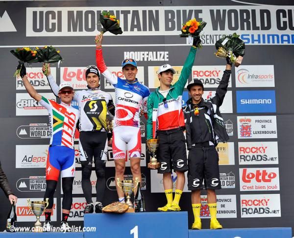 Podium: Burry Stander, Nino Schurter, Julien Absalon, Marco Aurelio Fontana, Manuel Fumic