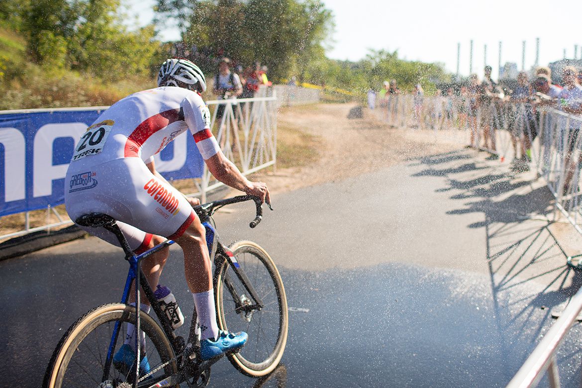 Mathieu van der Poel (Beobank-Corendon) riding to the win