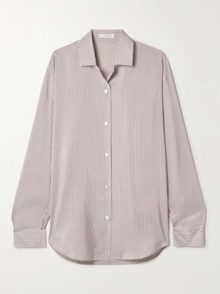 Valene Oversized Striped Silk Shirt