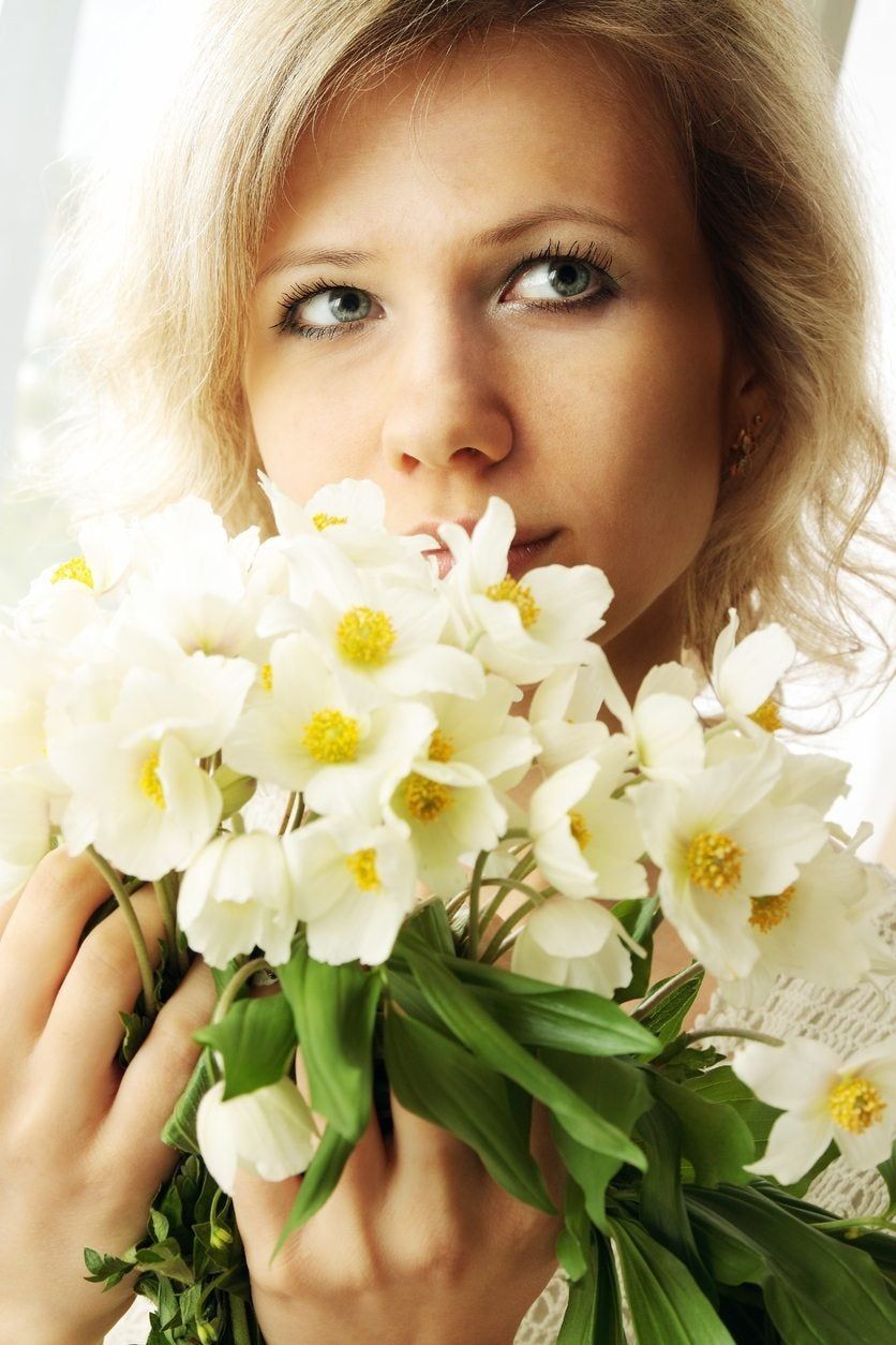 Bride Holding Hellebore Flowers For Wedding