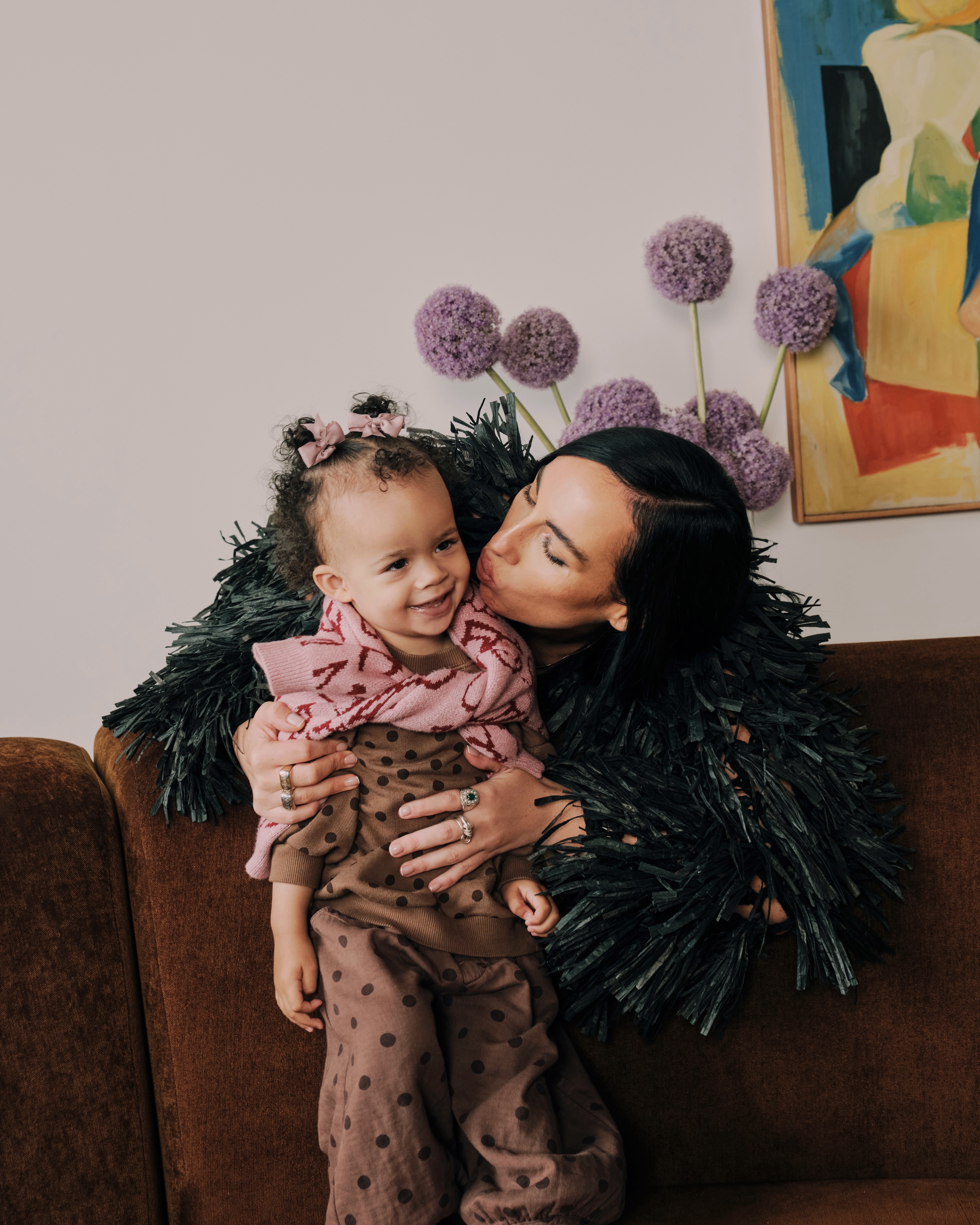 Julia Lang with her daughter.