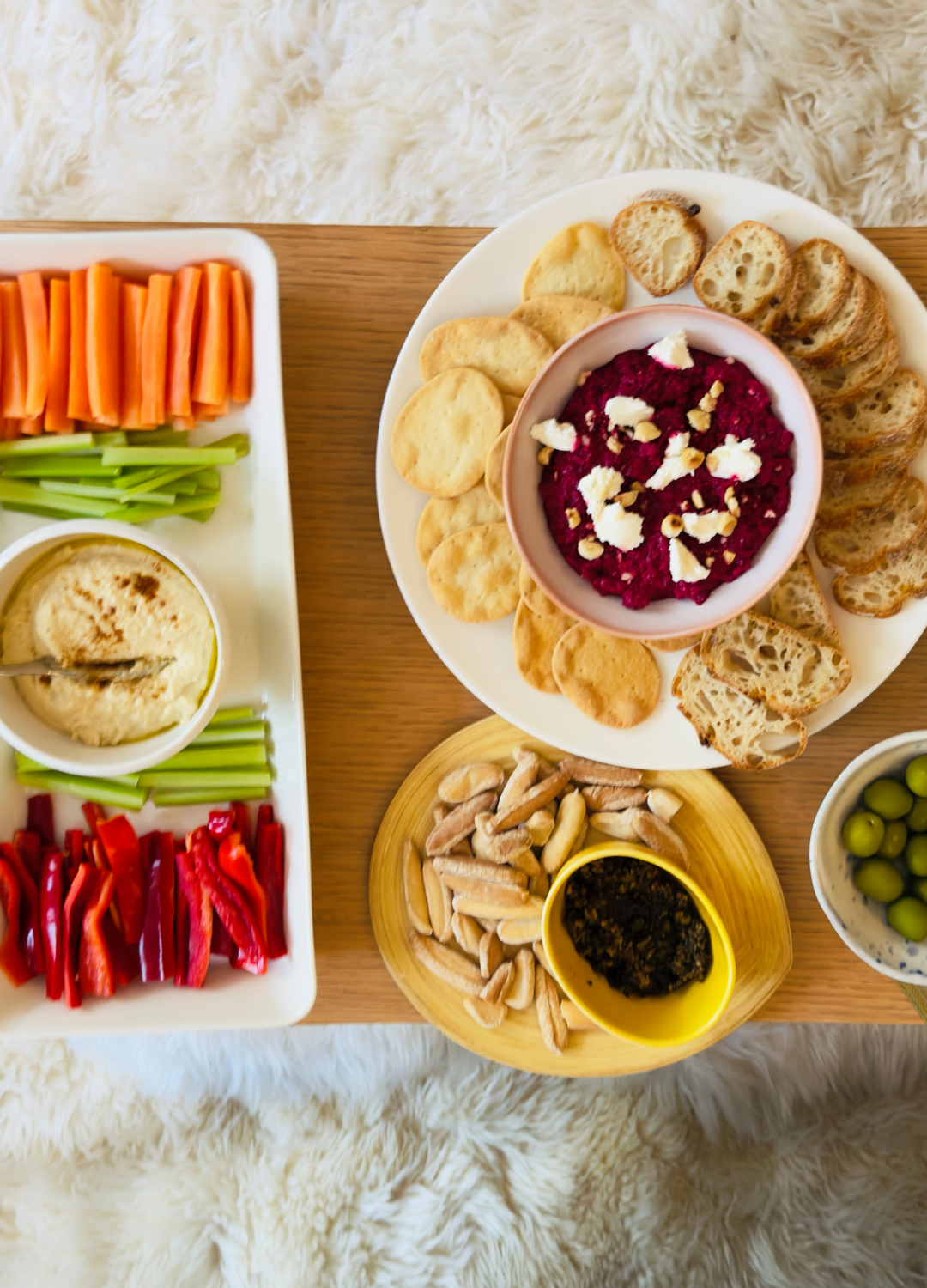 Selection of dips and snacks