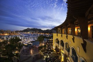 Restaurants and shops at the Marina in Cabo San Lucas