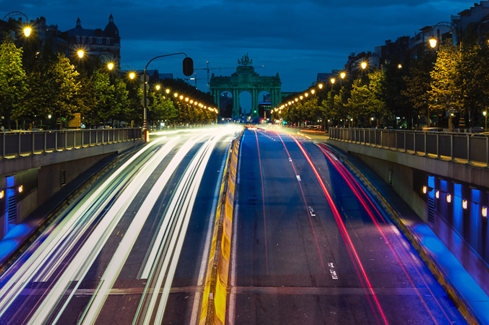 Light trails a Bruxelles