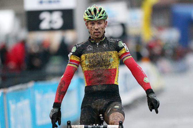 Sven Nys, Belgian Champion, shows his strength in Overijse