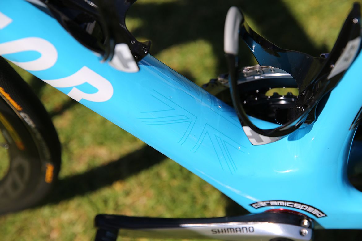 A nod to Factor's British heritage on the AG2R bikes