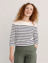 Pure Cotton Striped Slash Neck Top £29.95 | M&amp;S