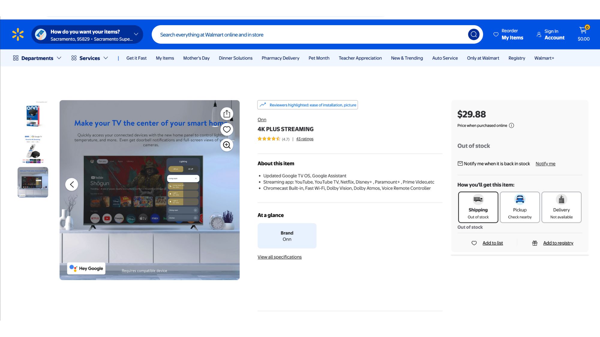 Onn 4K Plus listing