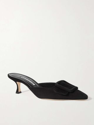 Maysale 50 Buckled Suede Mules