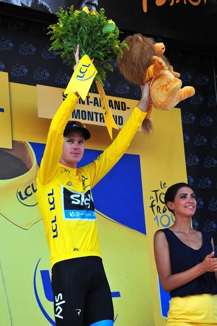 Chris Froome (Sky) on the podium