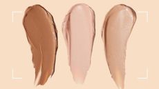 three swatches of foundation illustrating how to find your foundation shade