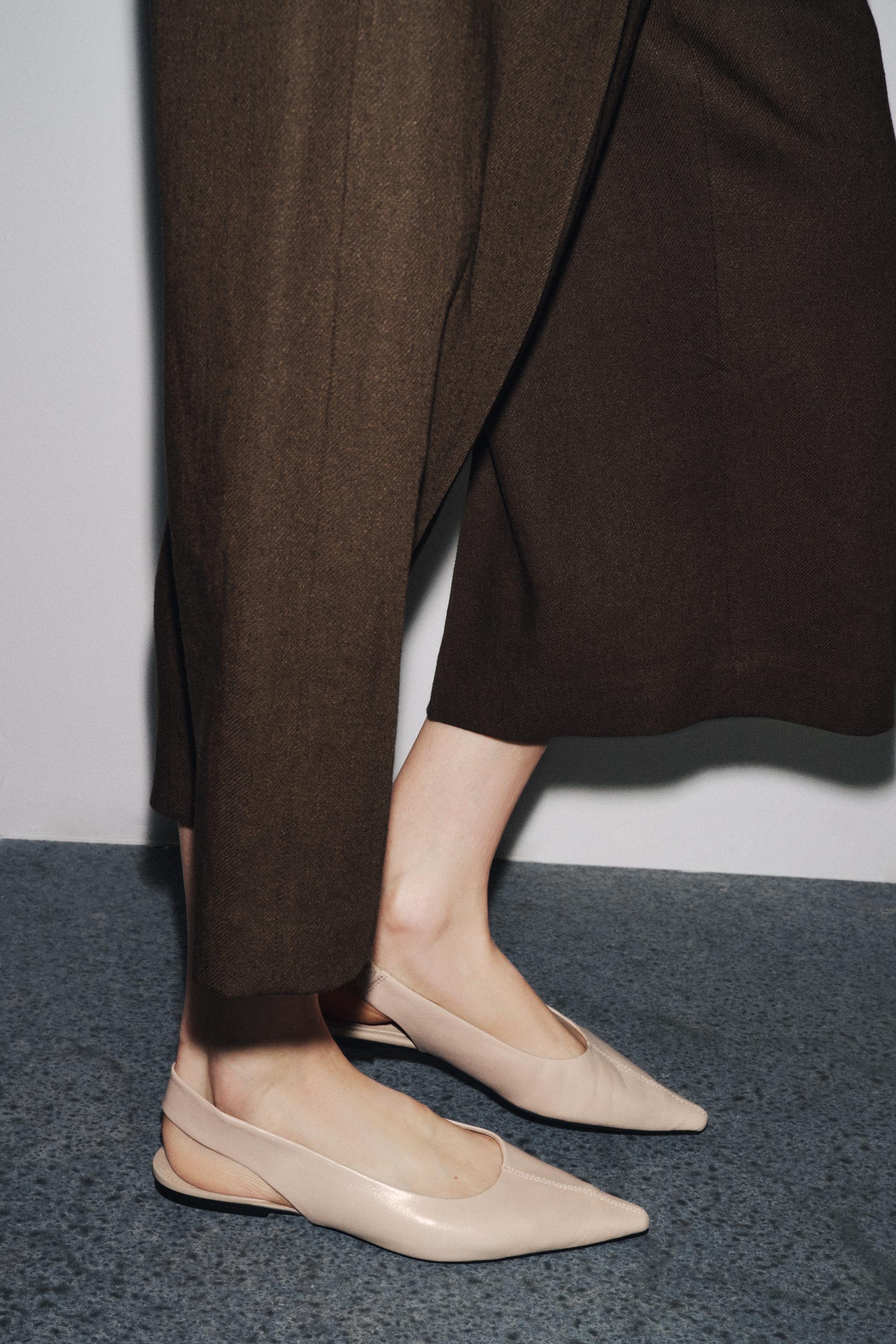 Leather Slingback Ballet Flats