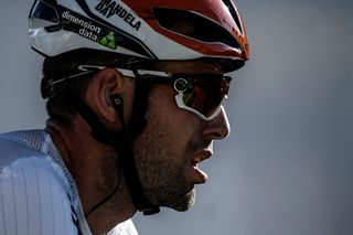 Mark Cavendish (Dimension Data) gets to the finish line in La Rosiere, but not within the time cuts