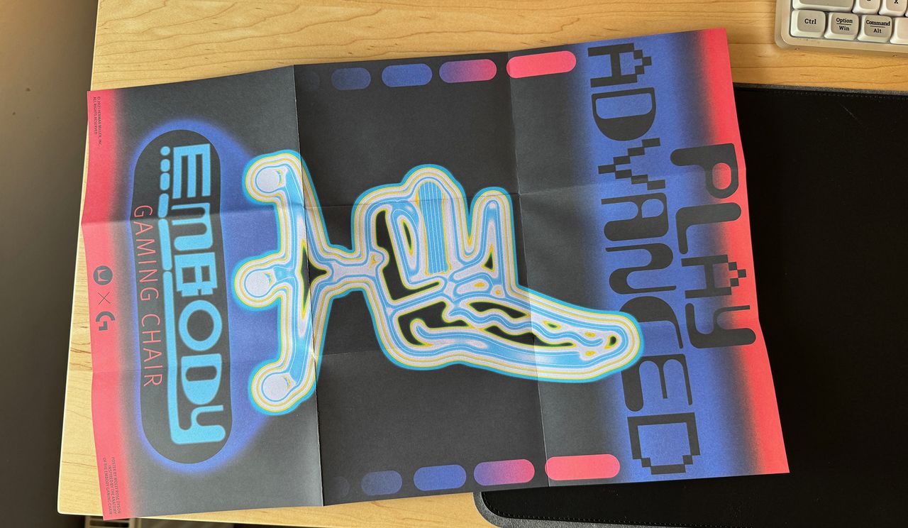 Even a cool 90s-style poster that comes with the Embody will not convince me that this is a gaming chair.