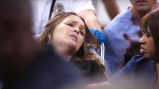 Camilla Luddington as Jo Wilson and Chandra Wilson as Miranda Bailey are shown in the preview for Grey's Anatomy Season 21 episode 9.