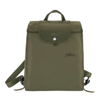 Longchamp green backpack for working woman