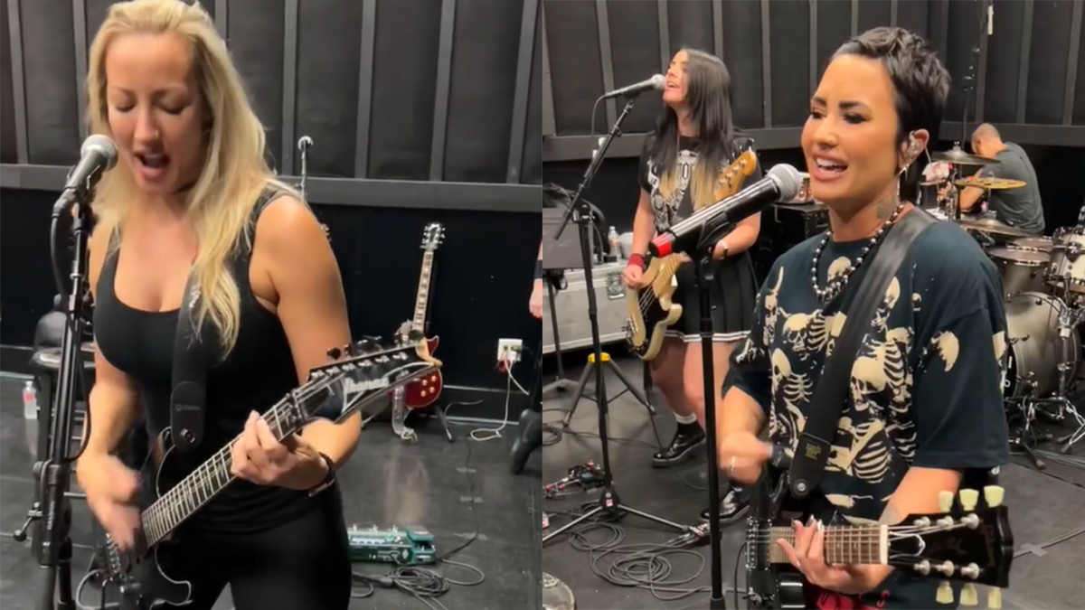 Demi Lovato and Nita Strauss rehearsing ahead of tour