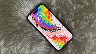 iPhone wallpaper setup (Pride wallpaper)
