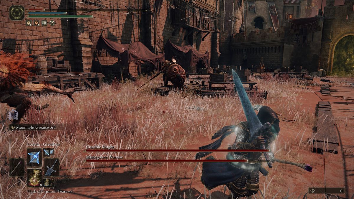 running away from warrior and knight