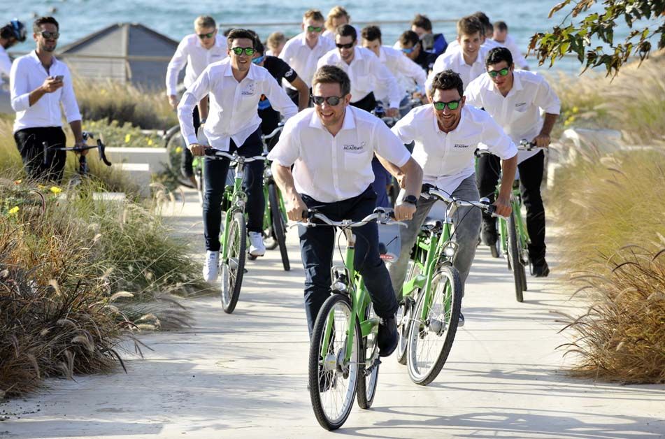After a press conference in Tel Aviv, the riders give some city bikes a good going over