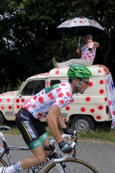 Thomas Voeckler (Europcar) defended his polka dot jersey