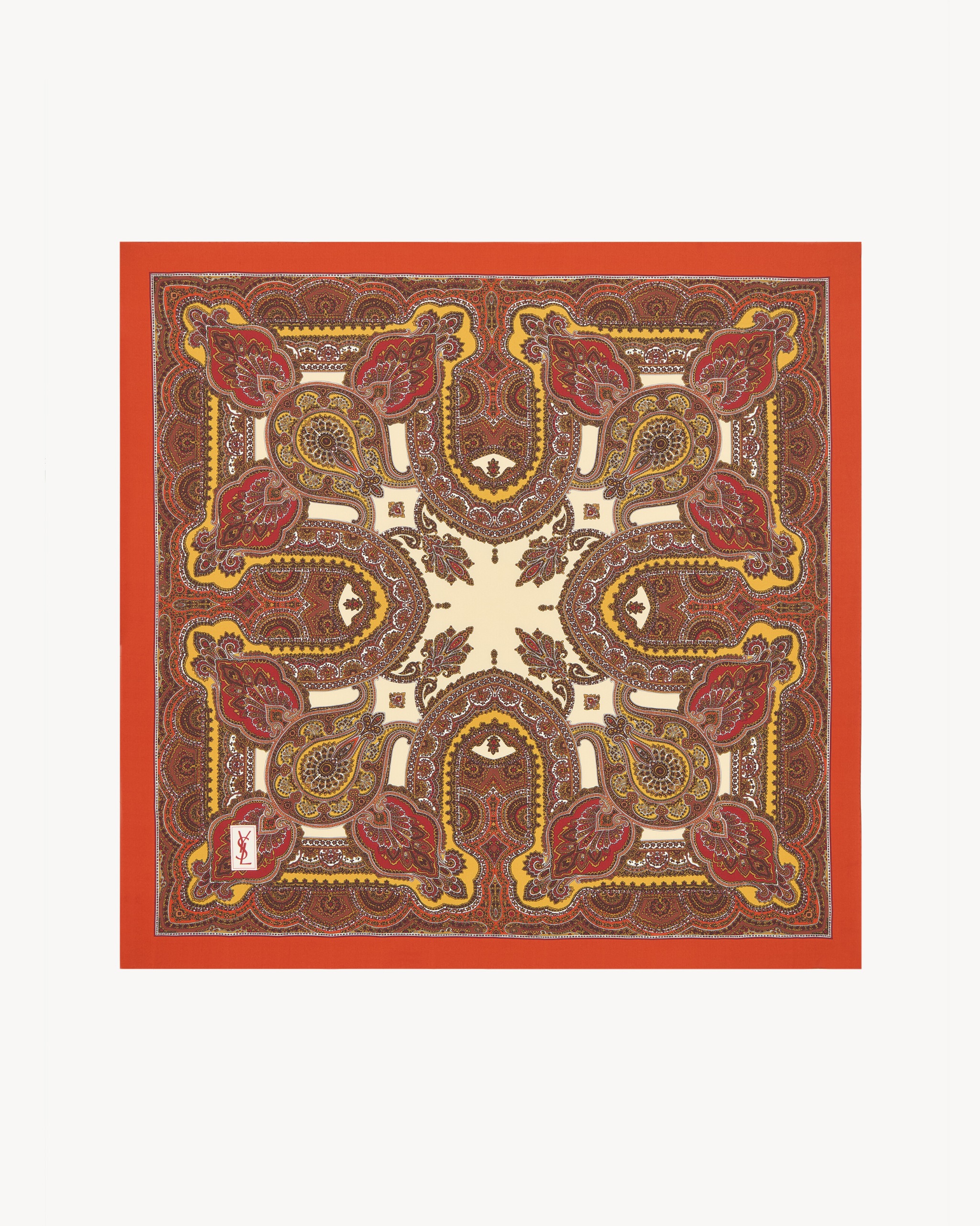 Square Scarf in Paisley Silk Twill