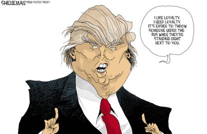 Political cartoon U.S. Trump loyalty