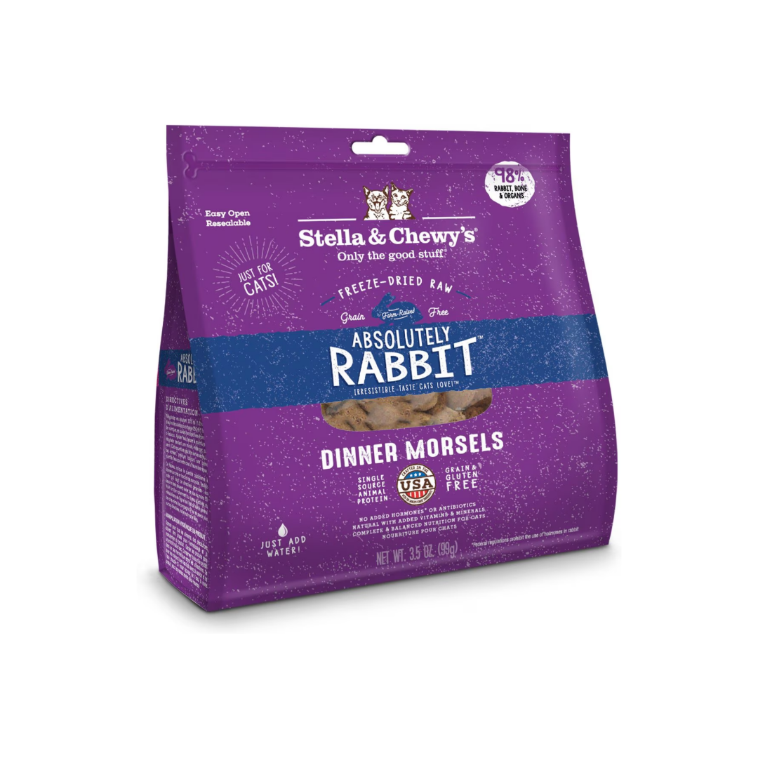 Stella &amp; Chewy's Absolutely Rabbit Dinner Morsels Freeze-Dried Raw Cat Food, one of the best dry cat foods