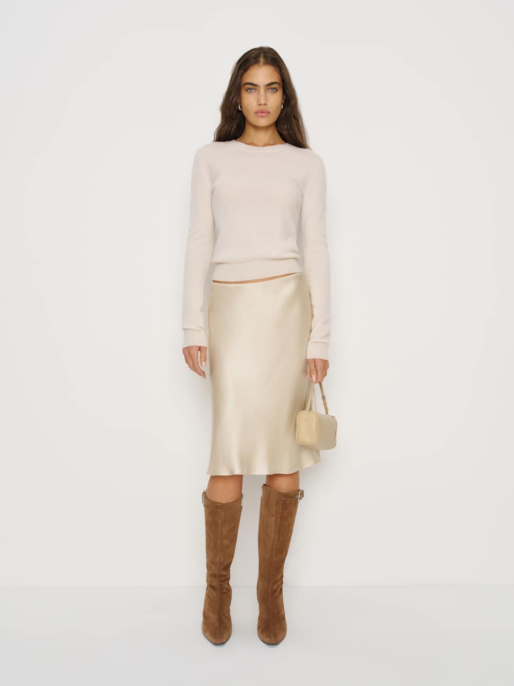 Layla Silk Knee Length Skirt