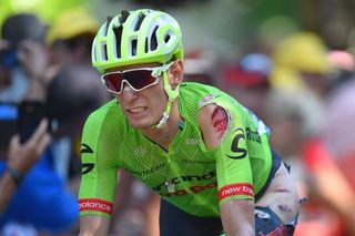 Pierre Rolland (Cannondale-Drapac) showing signs of a crash